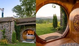 Ce couple a construit une incroyable maison souterraine digne du hobbit nichée à flanc de montagne