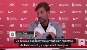 Liverpool - Klopp est persuadé que Steven Gerrard reviendra "à 100%"