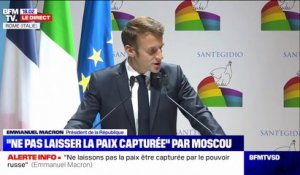 Emmanuel Macron: "Le pouvoir russe s'est nourri du ressentiment et de l'humiliation nés lors de la dislocation de l'empire soviétique"
