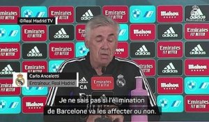 12e j. - Ancelotti : "Je ne sais pas si l'élimination de la Ligue des champions va affecter le Barça"