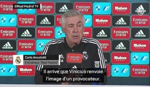 14e j. - Ancelotti : "Vinicius passe pour un provocateur, la réalité est différente"