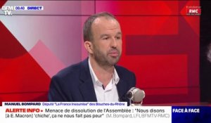 Menace de dissolution de l'Assemblée: "Nous disons 'chiche', ça ne nous fait pas peur", assure Manuel Bompard