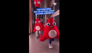 Les mascottes des JO de Paris 2024 en visite à BFMTV