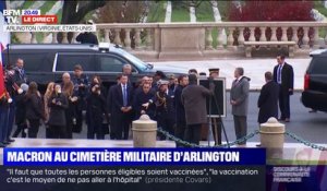 Emmanuel Macron arrive au cimetière d'Arlington