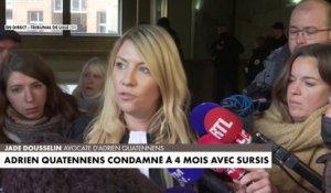 Me Jade Dousselin commente la peine prononcée contre Adrien Quatennens : «Il n’est pas coupable de faits de violences répétées et de faits d’harcèlements»