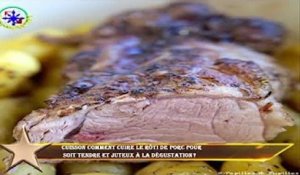 CUISSON Comment cuire le rôti de porc pour  soit tendre et juteux à la dégustation ?