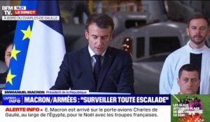 Emmanuel Macron aux militaires du Charles-de-Gaulle: "Vous êtes individuellement et collectivement parmi les meilleurs au monde"