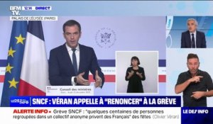 Grève SNCF: "Ce n'est pas le gouvernement qui négocie avec des grévistes", souligne Olivier Véran