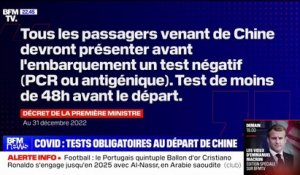 La France impose la présentation d'un test Covid négatif de moins de 48h à tous les voyageurs en provenance de Chine