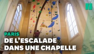Une ancienne chapelle transformée en salle d'escalade à Paris