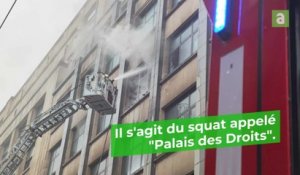 Incendie au squat de la rue des Palais à Schaerbeek