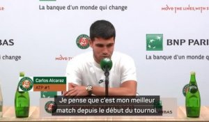 Roland-Garros - Alcaraz : "Mon meilleur match depuis le début du tournoi"