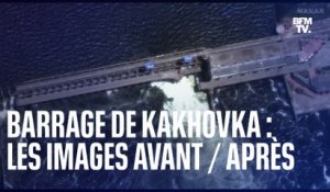 Ukraine: les images satellites avant / après la destruction du barrage de Kakhovka