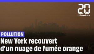 New York recouverte d'une épaisse fumée orange