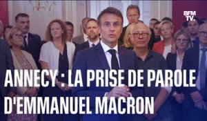 Attaque au couteau: la prise de parole d'Emmanuel Macron à la préfecture d'Annecy