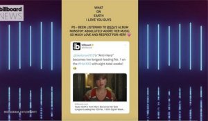 Taylor Swift Reacts to 'Anti-Hero' Becoming Her Longest Leading No.1 On the Hot 100 | Billboard News