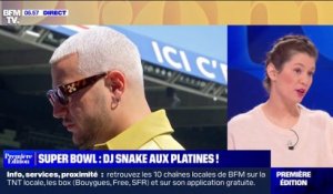 L'artiste français DJ Snake aux platines avant le coup d'envoi du Super Bowl