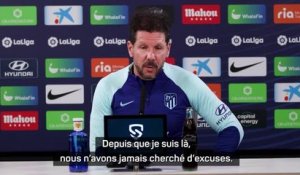 Atlético - Simeone : "Depuis que je suis là, nous n'avons jamais cherché d'excuses"