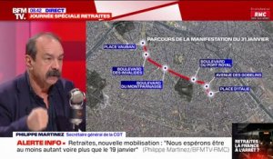 Philippe Martinez sur la sécurité lors de la manifestation à Paris: "Il faut gérer cette foule immense, c'est pour ça qu'il y a de nouveau un deuxième parcours"
