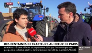 Des centaines d'agriculteurs avec leurs tracteurs sont présents aux Invalides pour manifester contre leurs conditions de travail et les règles qui leurs sont imposées - Vidéo