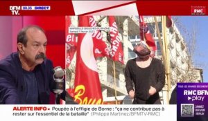 Poupée gonflable pendue à l'effigie d'Élisabeth Borne: "Ce n'est pas bon pour le mouvement social", juge Philippe Martinez