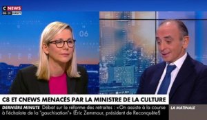 Eric Zemmour répond à la Ministre de la Culture qui menace C8 et CNews: "Tout est scandaleux dans cette déclaration. Je croyais que l'Arcom était là pour garantir la liberté d'expression" - VIDEO