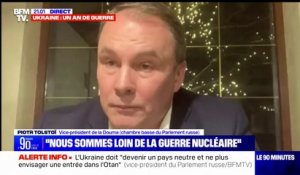 "Nous sommes loin de la guerre nucléaire", affirme Piotr Tolstoï, vice-président de la chambre basse du Parlement russe