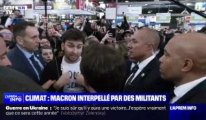 Incident : Au Salon de l'agriculture, Emmanuel Macron agacé par un militant écolo qui l'interpelle et refuse d'écouter ses réponses : ""Je suis élu par le peuple français, vous êtes élus par qui ?"