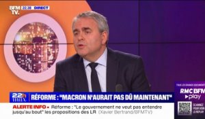 Xavier Bertrand: "Emmanuel Macron aurait dû entendre le pays et ne pas porter la réforme des retraites maintenant"