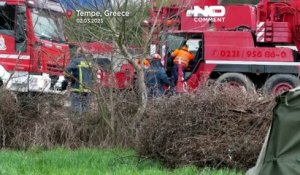 [No Comment] Suite des opérations de secours après l'accident de train meurtrier en Grèce