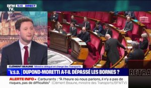 "Ces gestes sont dangereux pour la démocratie": Clément Beaune réagit aux bras d'honneur d'Éric Dupond-Moretti à l'Assemblée nationale