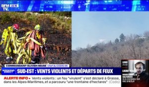 Incendie à Grasse: l'origine du feu probablement dû à une "rupture d'une ligne électrique", selon le chef du Codis 06