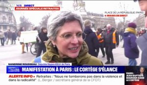 Retraites: Sandrine Rousseau (EELV), estime "qu'à un moment donné, il faut un blocage"