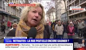 À Lyon, Nathalie manifeste contre la réforme des retraites qu'elle juge "injuste et sexiste"