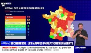 Sécheresse: le niveau des nappes phréatiques sous les normales