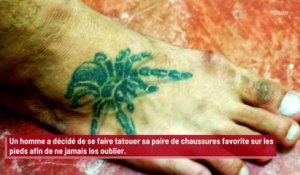 Un homme se fait tatouer sa paire de chaussures favorite sur les pieds !