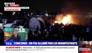 Rassemblement à Paris: un incendie déclenché place de la Concorde