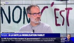 RATP: "Les chiffres de grévistes vont forcément remonter", affirme Bertrand Dumont (Solidaires)