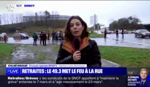 Retraites: blocage d'un rond-point à Nantes