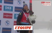 Le bonheur d'Anaïs Chevalier-Bouchet sur le dernier podium de sa carrière - Biathlon - CM (F) - Oslo