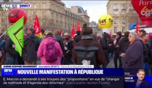 Retraites: nouvelle manifestation place de la République à Paris