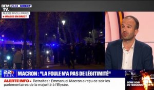 Pour Manuel Bompard, Emmanuel Macron se comporte comme "une sorte de forcené enfermé dans le château de l'Élysée qui ne veut écouter personne"