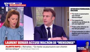 Retraites: Laurent Berger accuse Emmanuel Macron de "mensonge", "la CFDT a un projet de réforme des retraites"