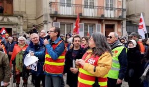Mobilisation à Alençon contre le projet de réforme des retraites.
