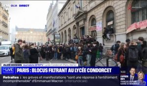 Retraites: le lycée Condorcet à Paris bloqué par des lycéens