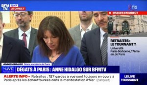 Incidents dans les manifestations: Anne Hidalgo "remercie les pompiers de Paris pour la rapidité avec laquelle ils interviennent"