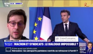 "On demande qu'il y ait une pause sur la réforme des retraites" affirme Diego Melchior, secrétaire général CFDT Île-de-France