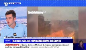 Sainte-Soline: "Les plus vieux gendarmes de l'escadron n'ont jamais connu un niveau de violence pareil", affirme le Lieutenant Martin