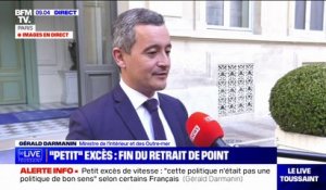 Fin du retrait de point pour les "petits" excès de vitesse: "Une mesure de bon sens" estime Gérald Darmanin