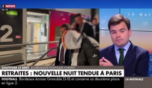 Casserolades : Les images du Ministre de l'éducation, Pap Ndiaye, exfiltré cette nuit de la Gare de Lyon après être resté boqué dans son TGV, alors que des dizaines de manifestants l'attendent